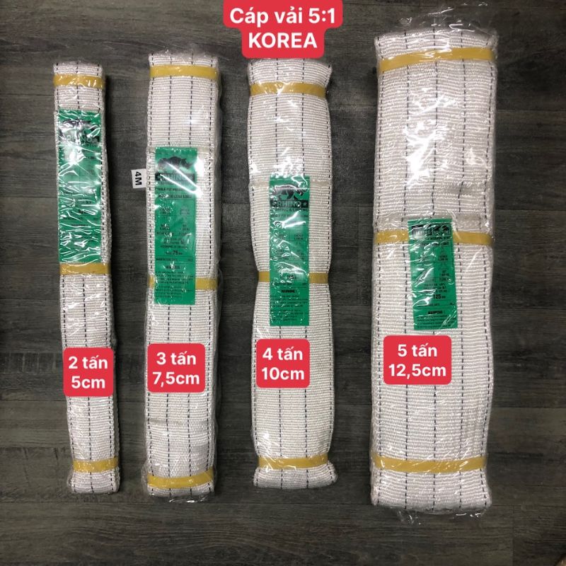 Dây cáp vải cẩu hàng có nhiều loại với kích thước và tải trọng khác nhau Dây cáp vải cẩu hàng có nhiều loại với kích thước và tải trọng khác nhau